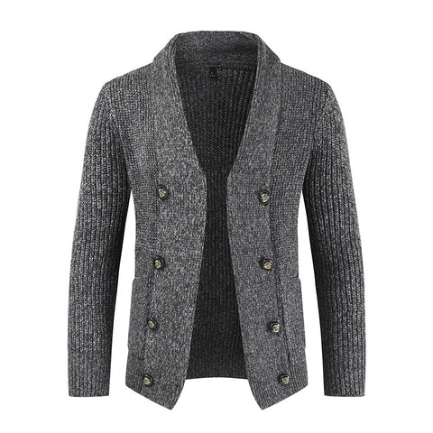 Men's Knitted Cardigan Top With Slim-fit Sweater