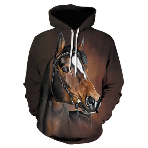 Cross-border E-commerce HorsedinosaurcowRooster 3D Printed Hoodie Men's Daily Hooded Sweater