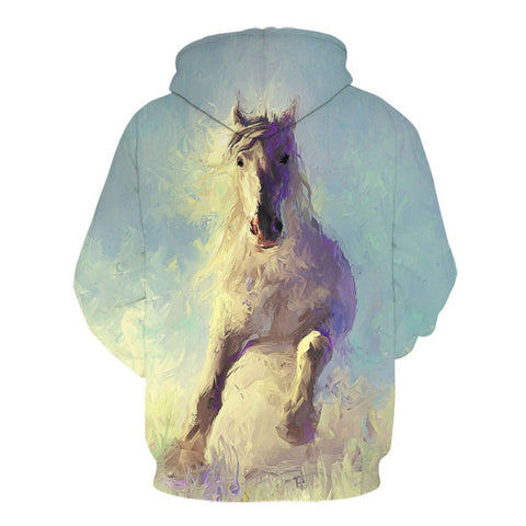 Cross-border E-commerce HorsedinosaurcowRooster 3D Printed Hoodie Men's Daily Hooded Sweater