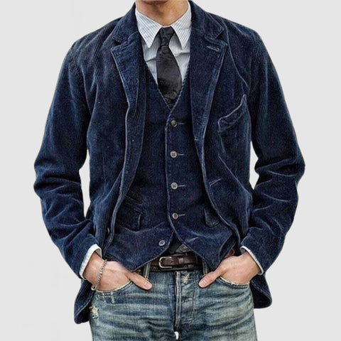 Corduroy Suit Casual Solid Color Coat