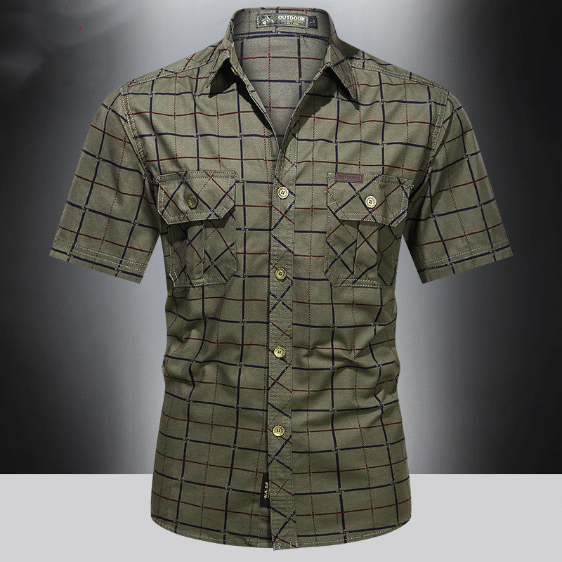 Men's Cotton Loose Military Uniform Shirt Thin Section