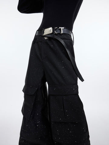 Fragmented Sparkling Sky Star Straight Loose Relaxed Pants