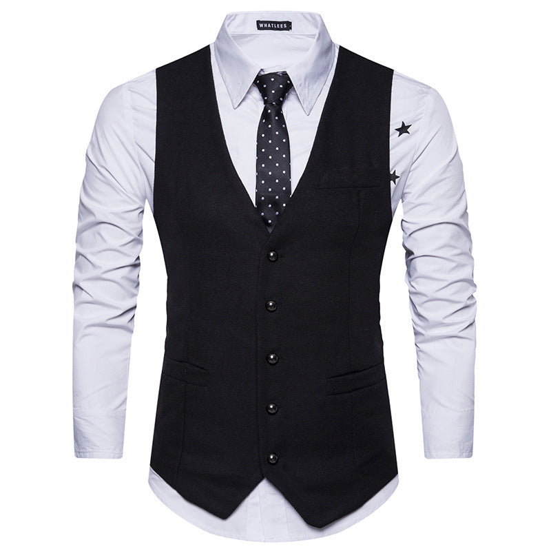 Men's British Slim Suit Professional Vest