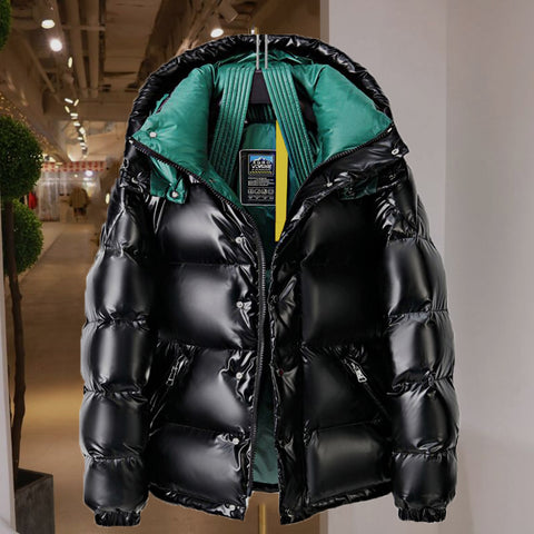 Shiny Down Jacket Men And Women Young Couples Short