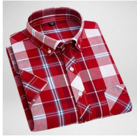 Paul Summer Thin Men's Cotton Plaid Shirt