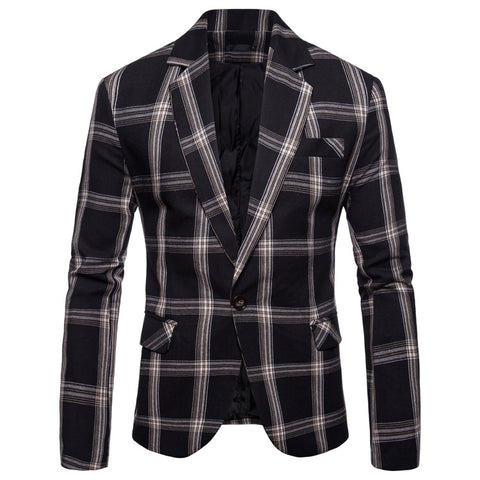 Casual Plaid Dress Small Suit Coat Man