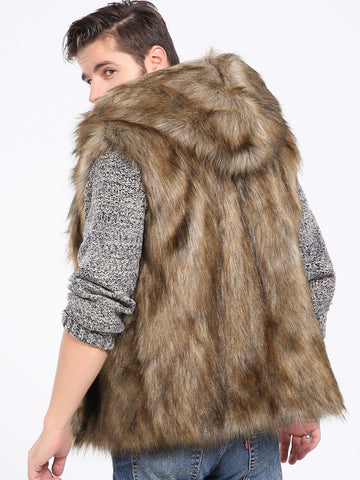 European And American Men's Faux Fur Vest