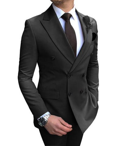 Double Breasted Wedding Groomsman Suit