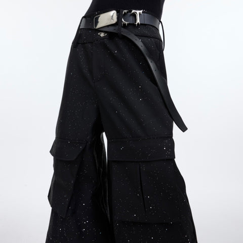 Fragmented Sparkling Sky Star Straight Loose Relaxed Pants