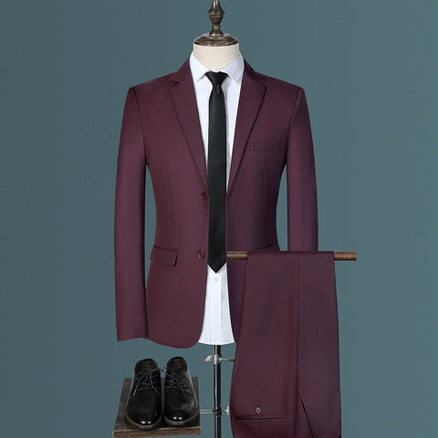 Men's Three Piece Korean Style Slim Casual Suit